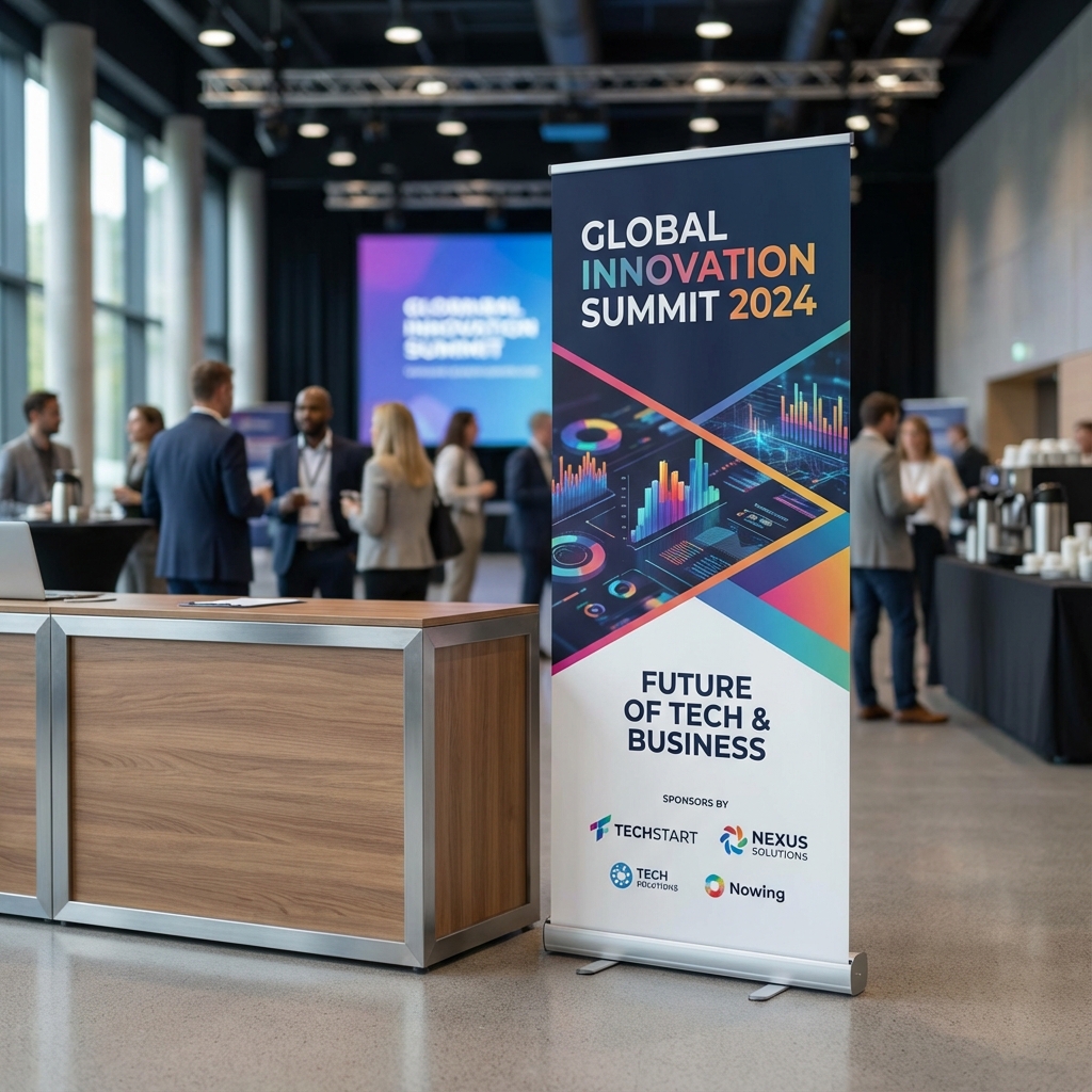 
Roll-up i banery reklamowe – jak przygotować projekt wielkoformatowy, który jest czytelny z daleka?
